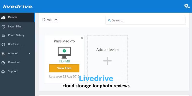 Livedrive - cloud storage for photo reviews