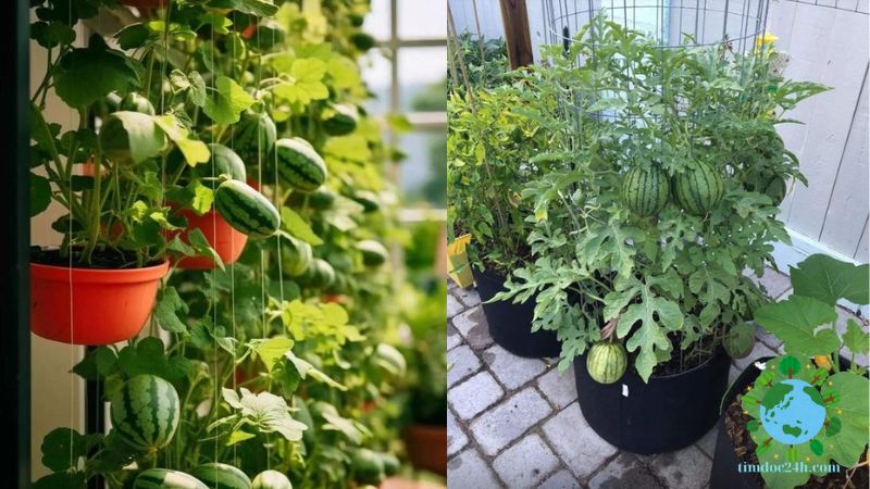 若いスイカの植物の特徴